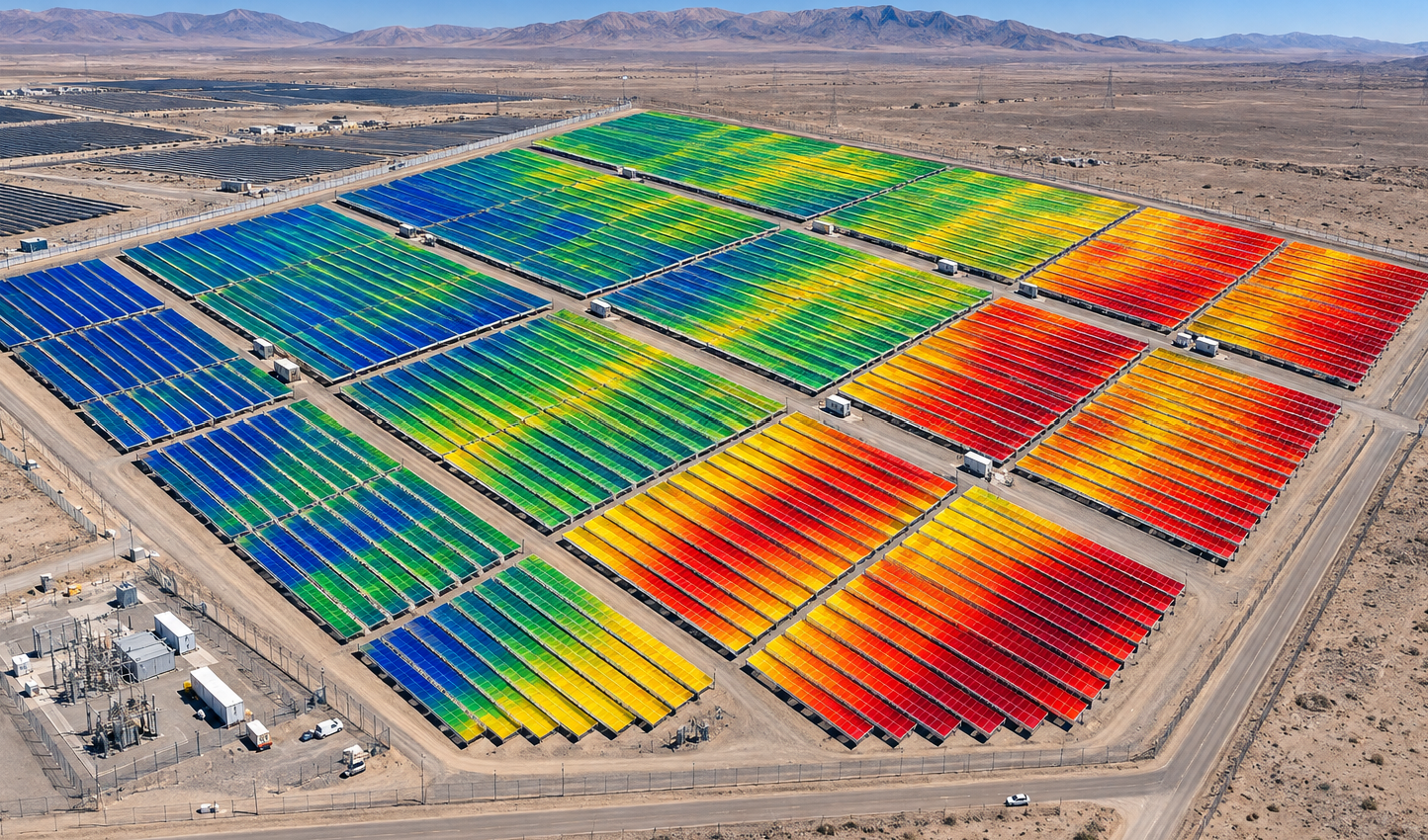 Panel solar con acumulación de polvo y suciedad